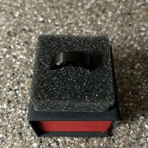 Mens Black Tungsten Wedding Band Size 11